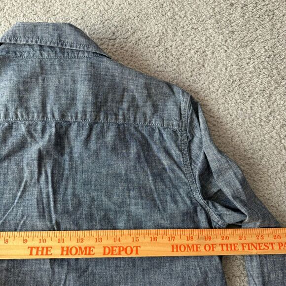 NEW Banana Republic Shirt Womens Large Denim Jean Snap Button Up Chambray Top - Picture 8 of 10